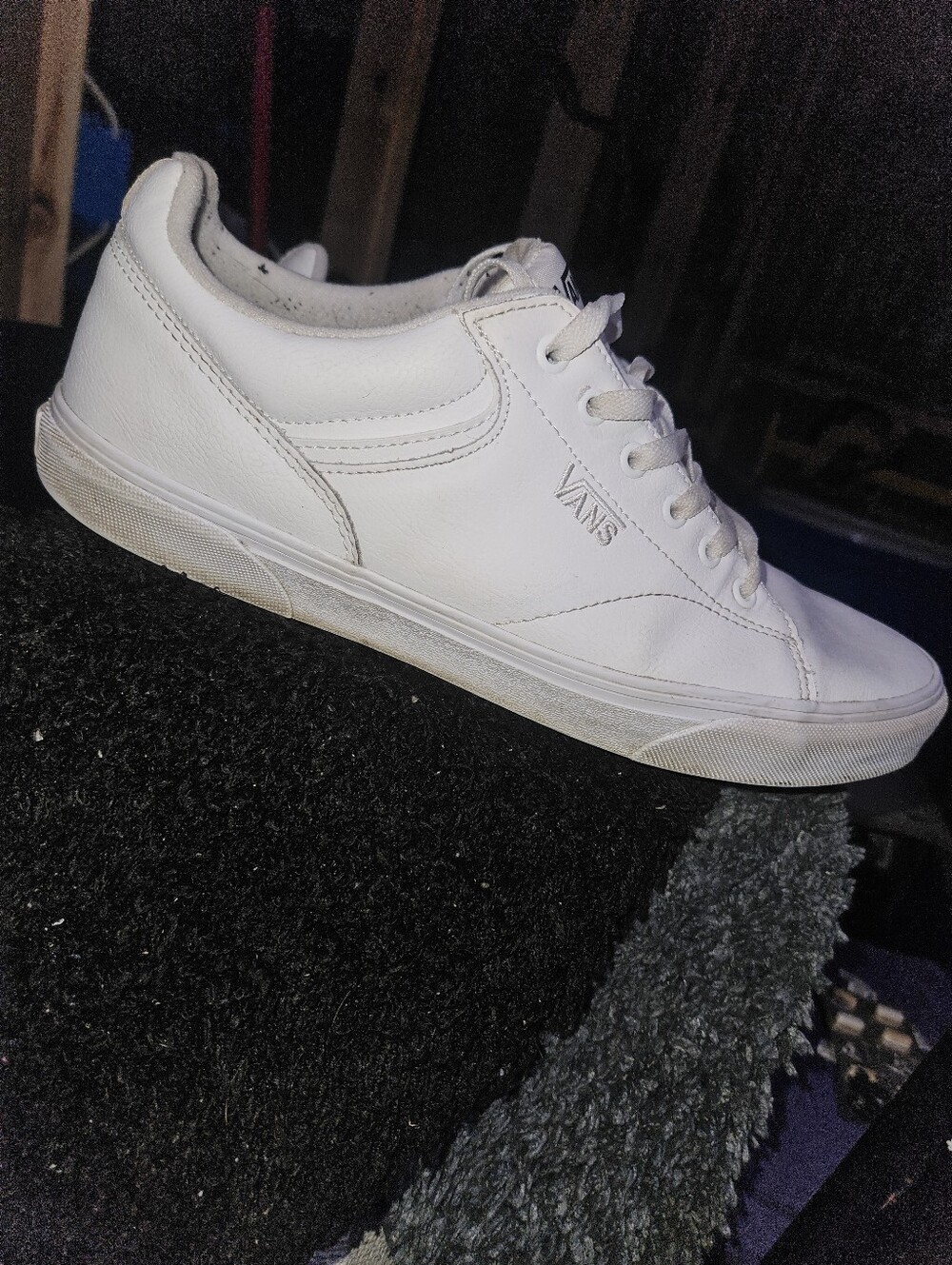 Vans White Low-Top Leather Sneakers